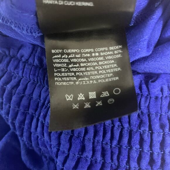 Bebe Jumpsuit Womens 4 Strapless Smocked Cut-out Pockets Lightweight Textured - Picture 7 of 10